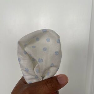 Custom Pocket square White and light blue design Sz OS